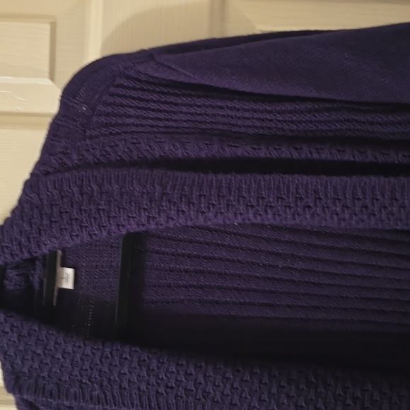 CROFT AND BARROW BRAND WOMEN'S NAVY BLUE OPEN CARDIGAN SWEATER SIZE LARGE - Picture 5 of 16